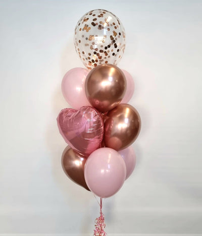 Cluster of 10 Balloons with 16" Confetti & 18" Foil