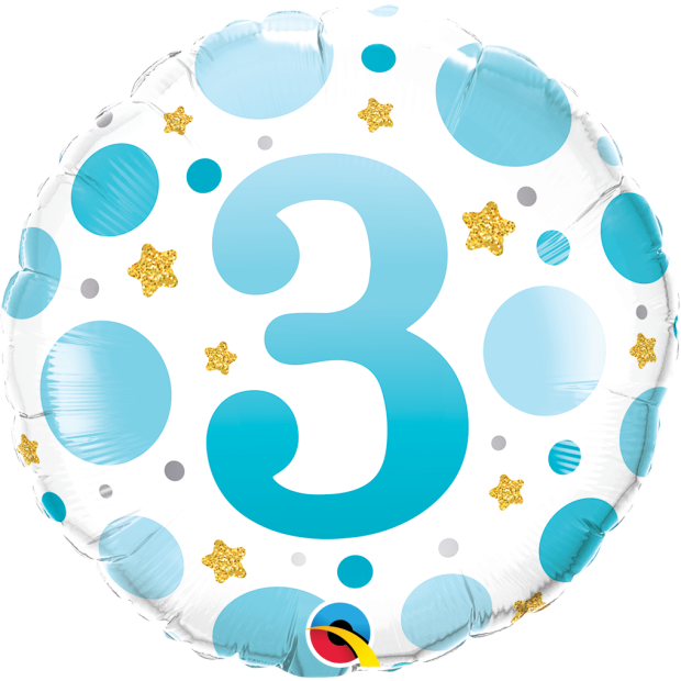 18" - Age 3 Blue Dots