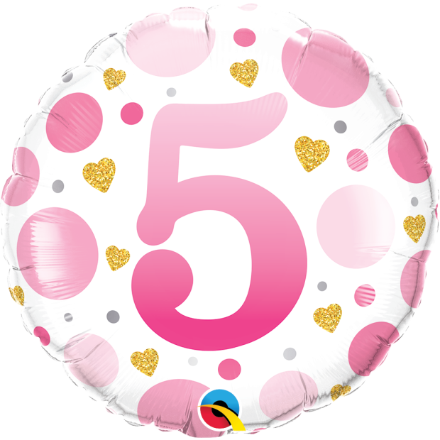 18" - Age 5 Pink Dots