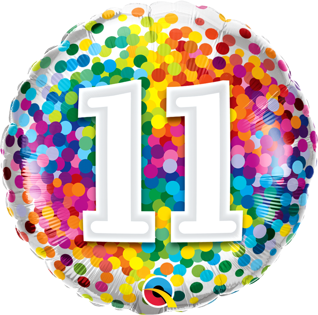 18" - 11 Rainbow Confetti