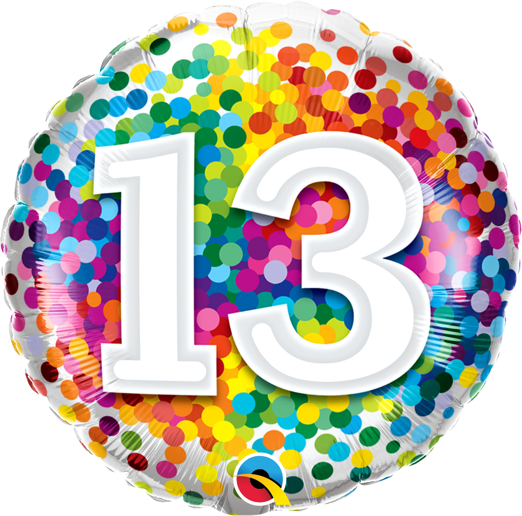 18" - 13 Rainbow Confetti