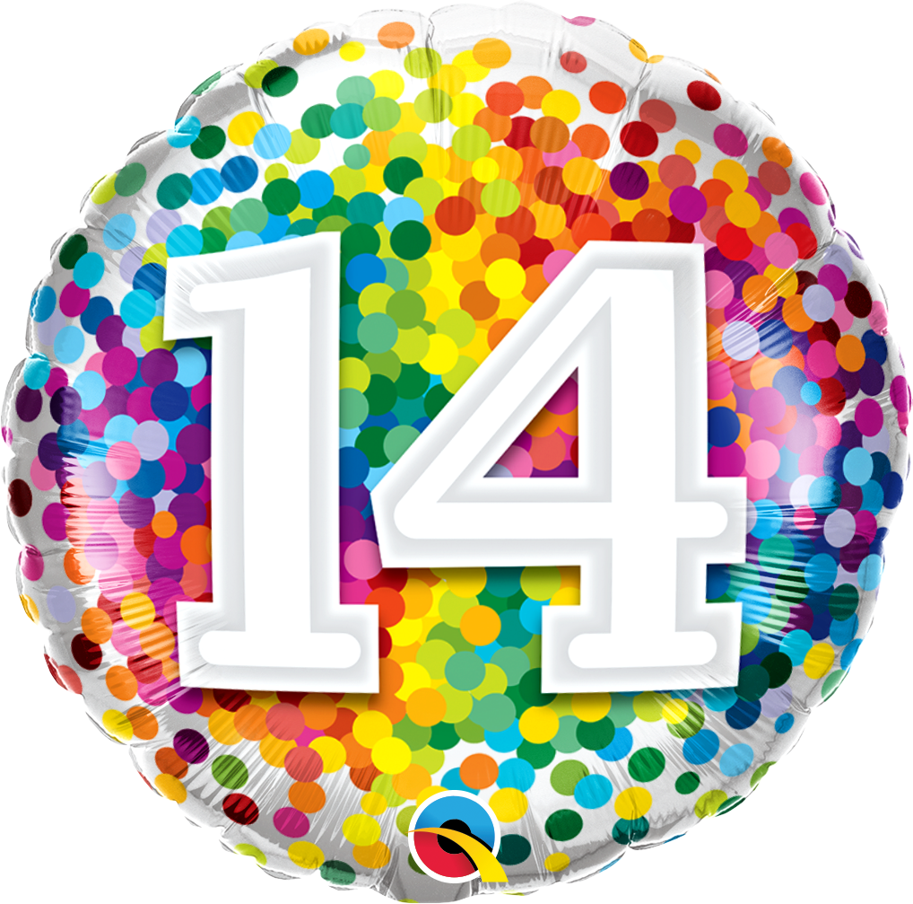 18" - 14 Rainbow Confetti