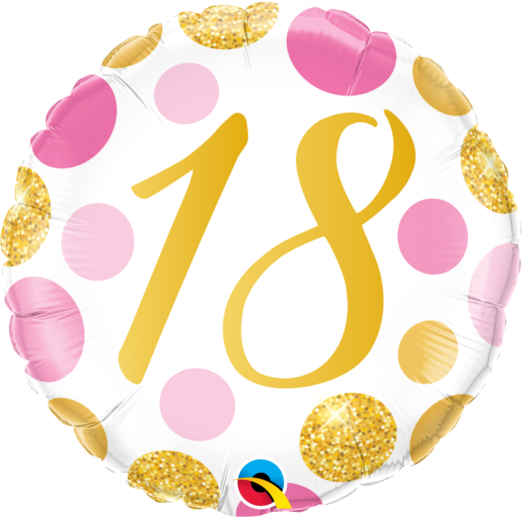 18" - 18 Pink & Gold Dots