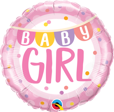 18" - Baby Girl Banner & Dots
