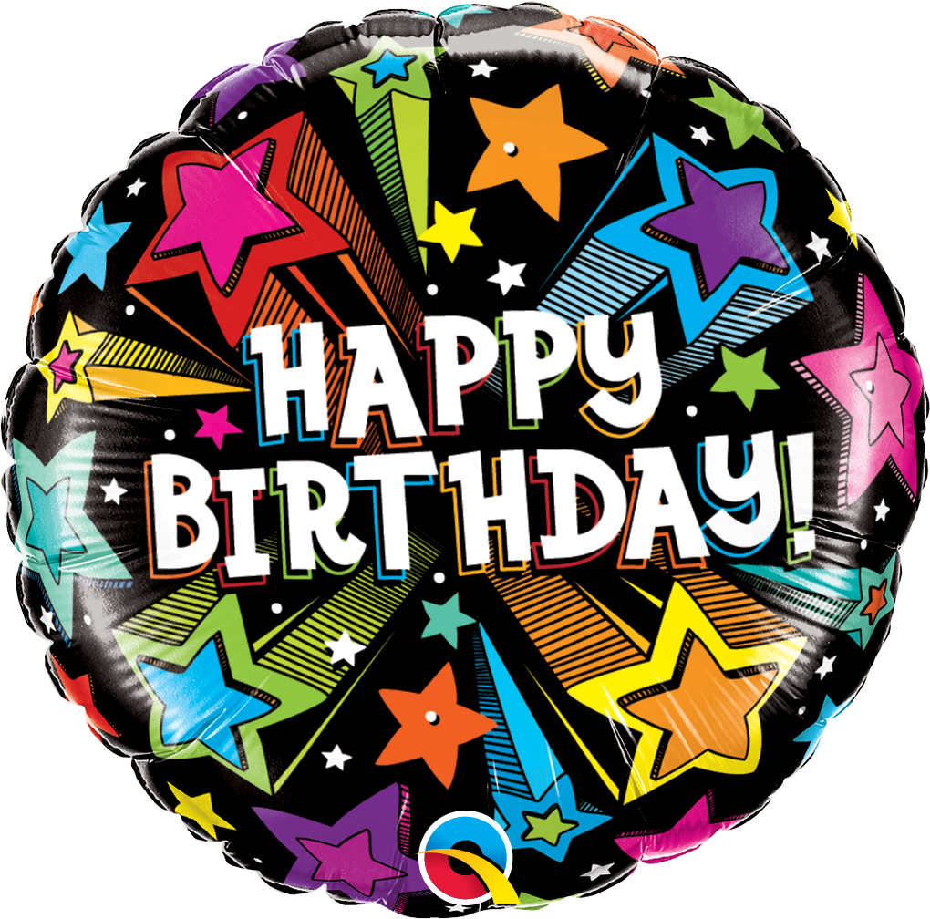 18" - Birthday Colorful Shooting Stars