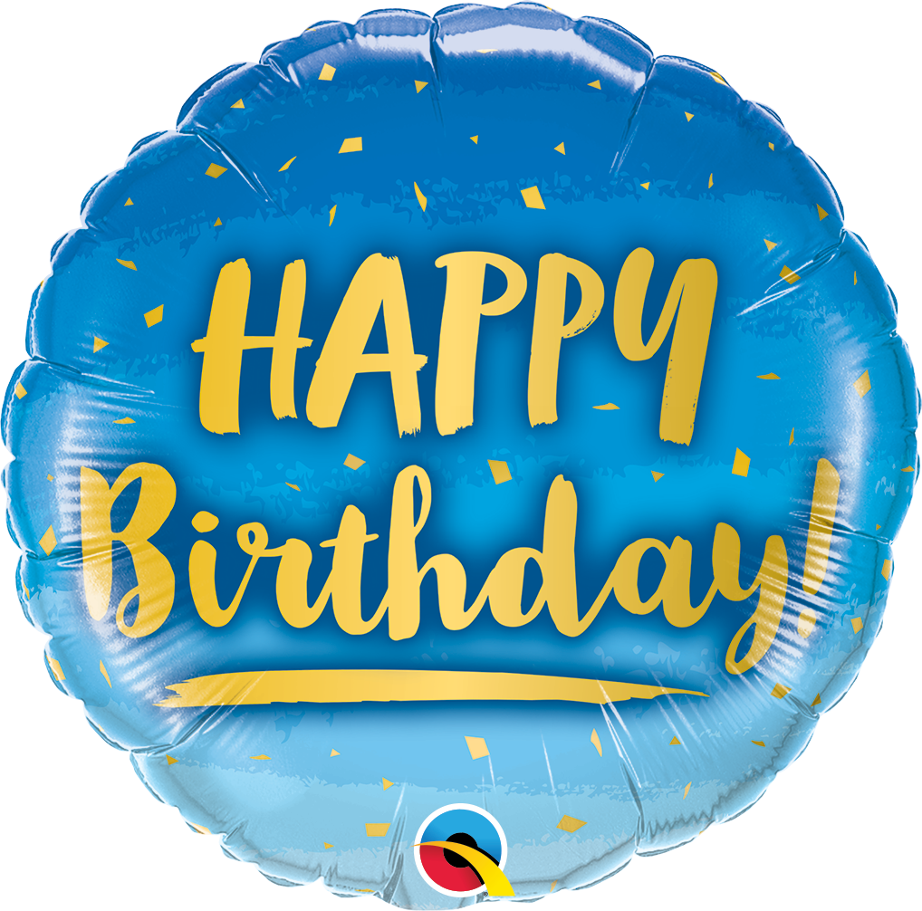 18" - Birthday Gold & Blue