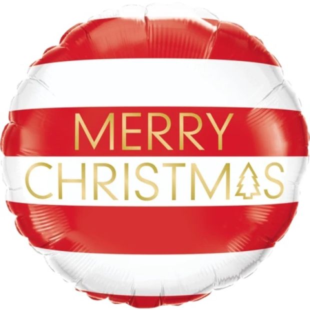 18" - Christmas Red & White Stripes