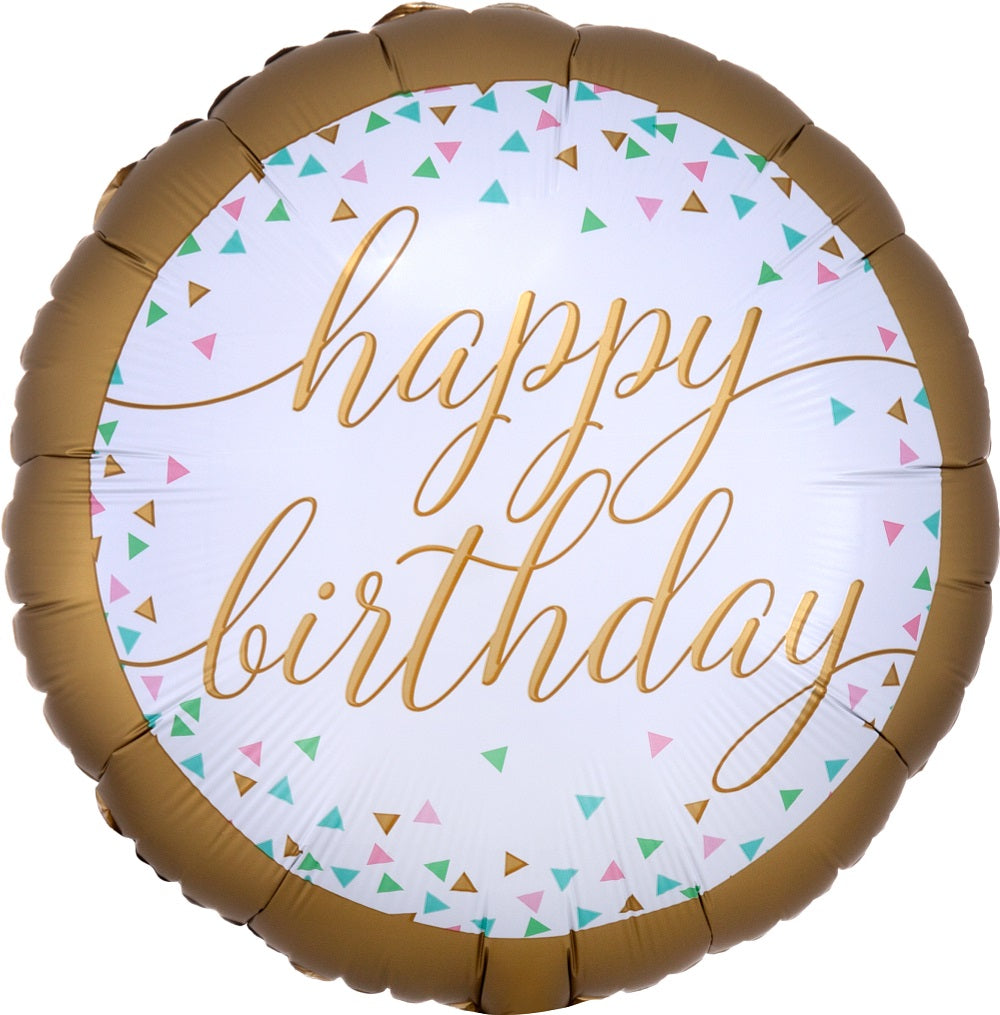 18" - Birthday Gold Confetti