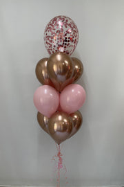 Cluster of 10 Balloons with 16" Confetti