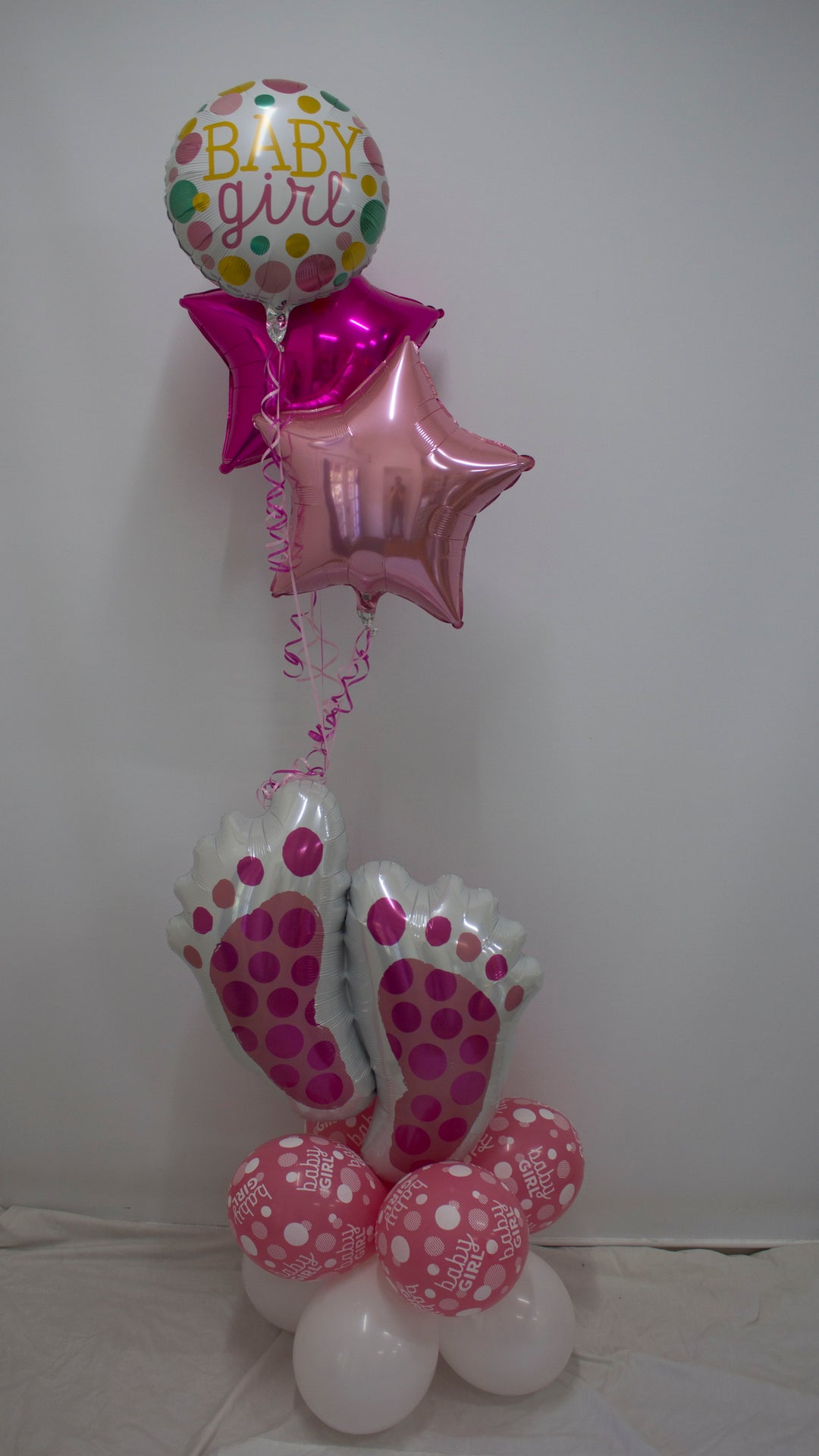 Fabulous Floor Bouquet - Baby Girl Feet Pink