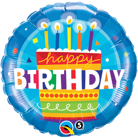 18" - Birthday Cake Blue