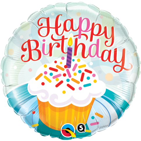 18" - Birthday Cupcake & Sprinkles