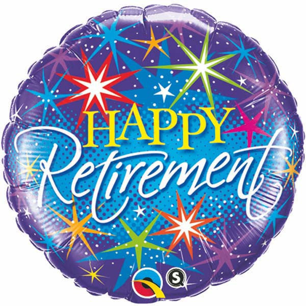 18" - Retirement Colorful Bursts