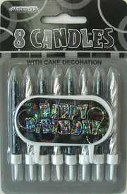 Glitz 8 Candles With Decoration