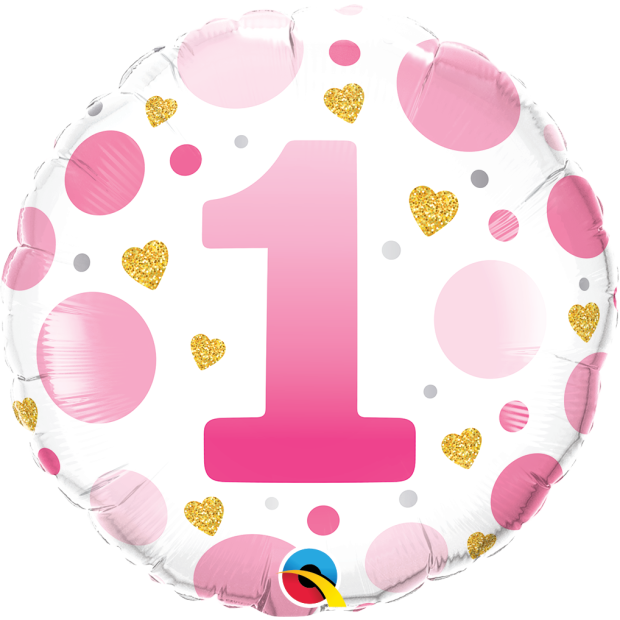 18" - Age 1 Pink Dots