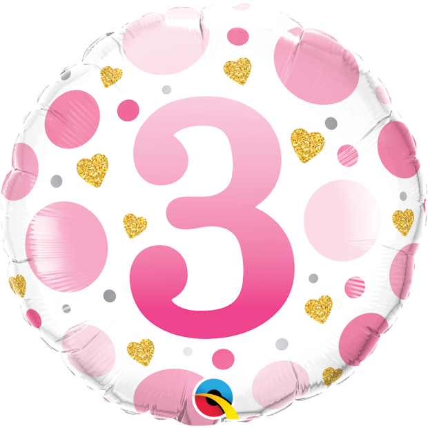 18" - Age 3 Pink Dots