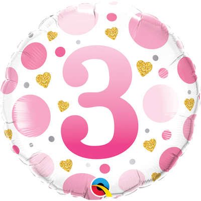 18" - Age 3 Pink Dots