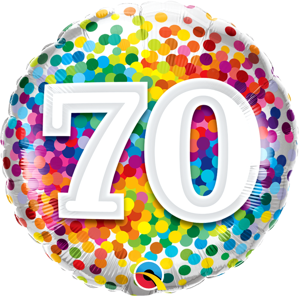 18" - 70 Rainbow Confetti