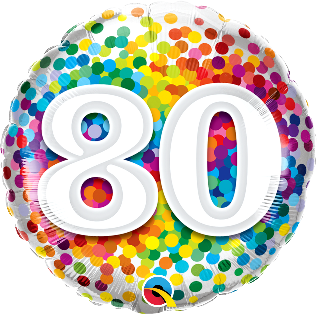 18" - 80 Rainbow Confetti