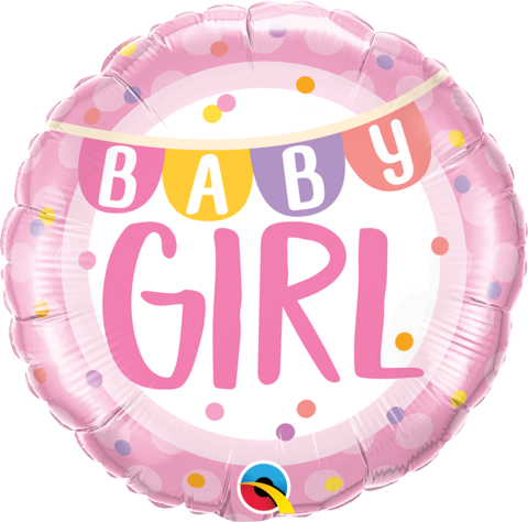 18" - Baby Girl Banner & Dots