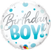 18" - Birthday Boy Blue Dots