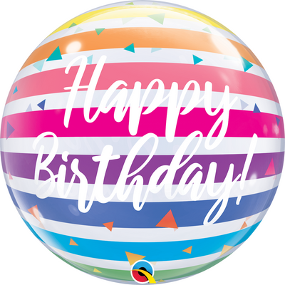 Bubble - Birthday Bright Rainbow Stripes