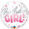 18" - Birthday Girl Pink Dots