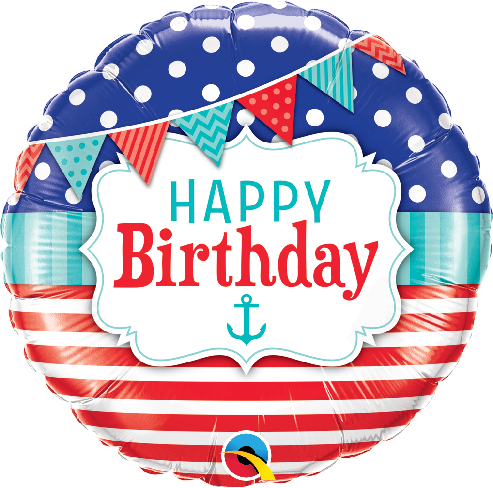 18" - Birthday Nautical & Pennants