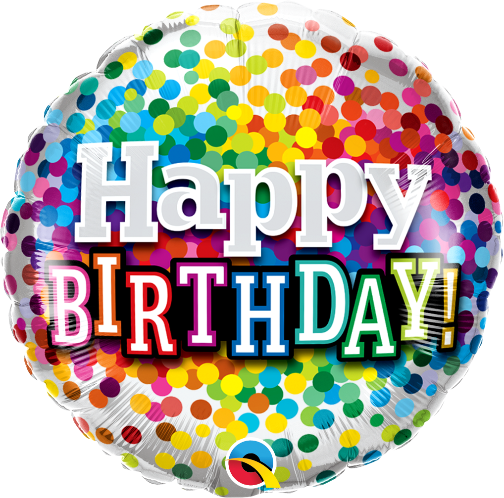 18" - Birthday Rainbow Confetti