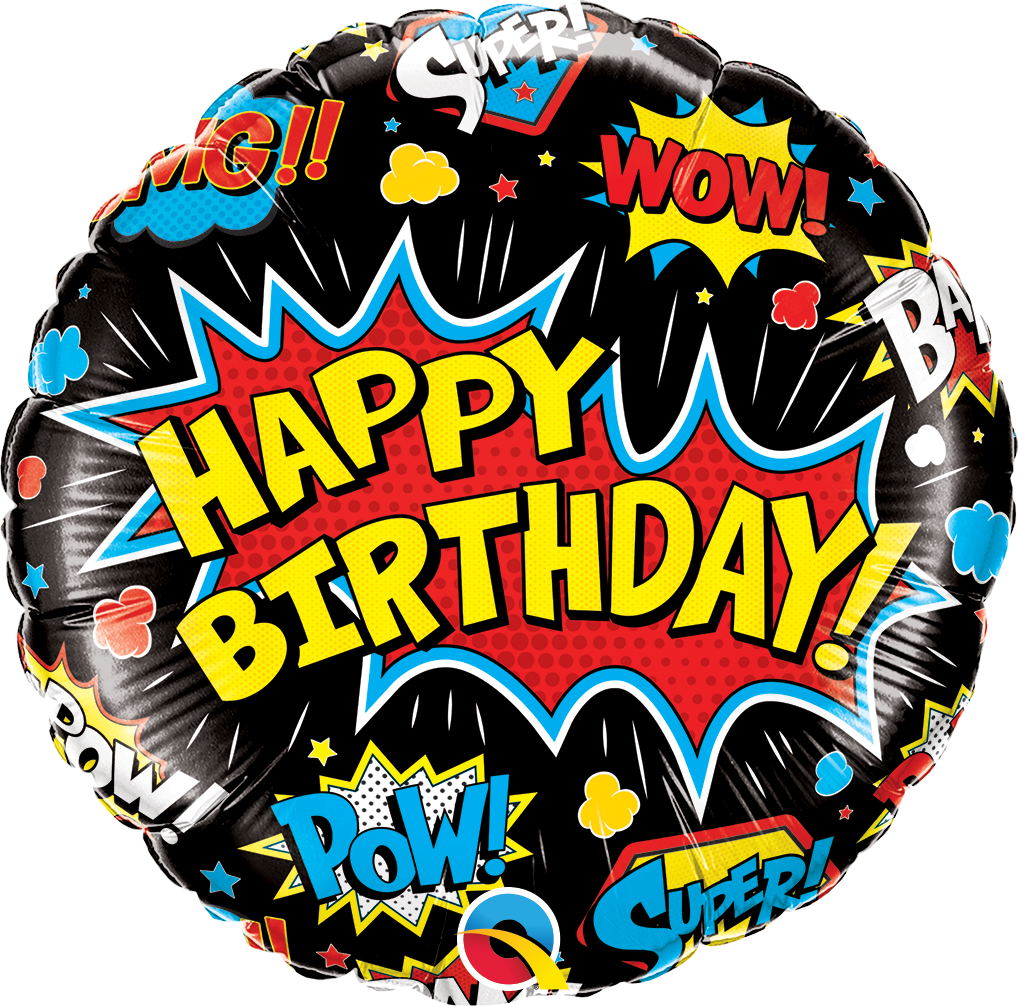 18" - Birthday Super Hero Black