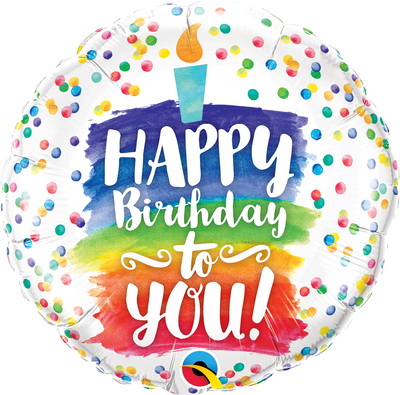 18" - Happy Birthday To You Rainbow Cake