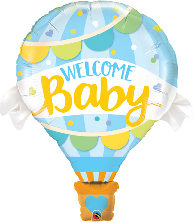 Supershape - Welcome Baby Blue Hot Air Balloon