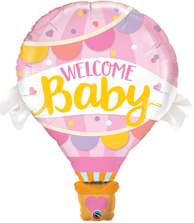 Supershape - Welcome Baby Pink Hot Air Balloon
