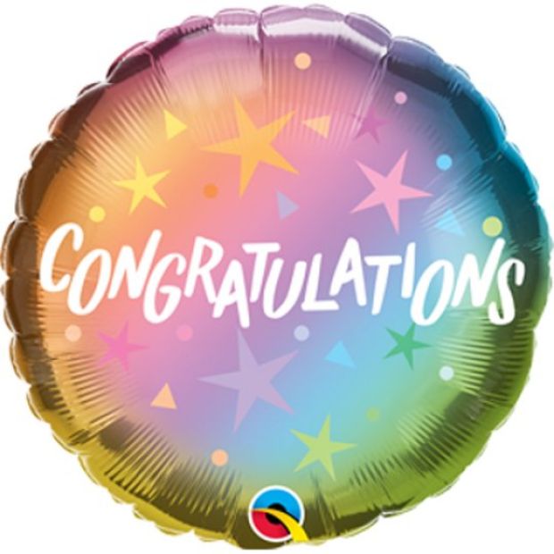 18" - Congratulations Ombre & Stars