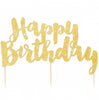 Cake Topper - Happy Birthday Gold