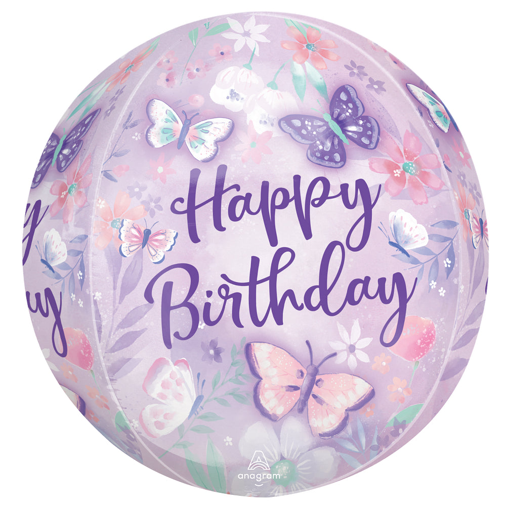 Orbz - Happy Birthday Butterflies Pastel