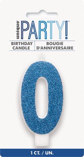 Candles - Single Number Glitter Blue