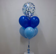 Cluster of 7 Balloons with 16" Confetti