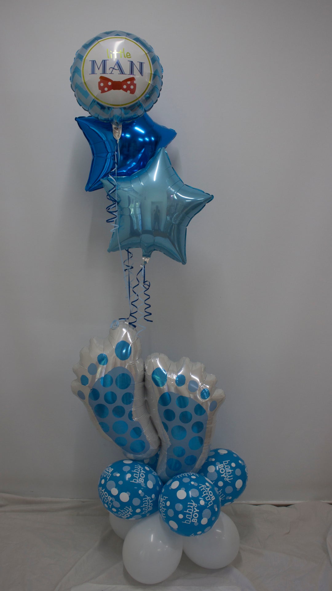 Fabulous Floor Bouquet - Baby Boy Feet Blue