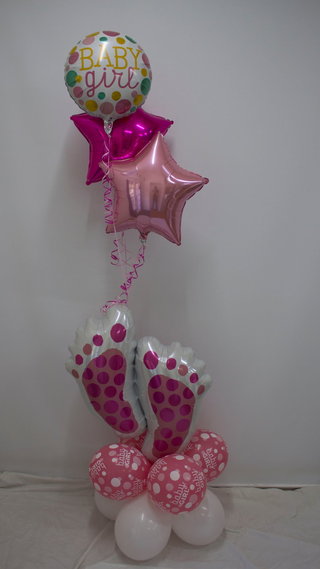 Fabulous Floor Bouquet - Baby Girl Feet Pink
