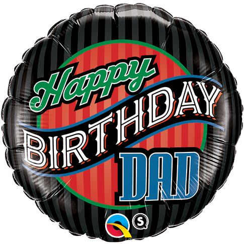 18" - Happy Birthday Dad Stripes