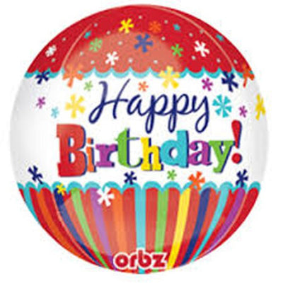 Orbz - Happy Birthday Stripes and Bursts