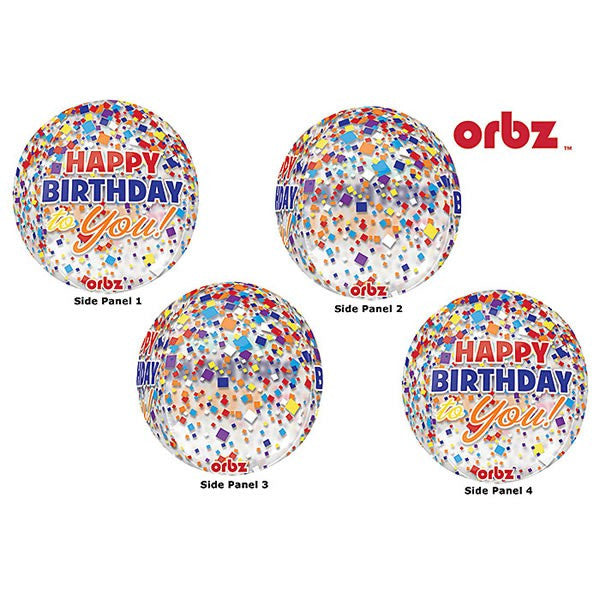 Orbz - Happy Birthday to You! Clear Confetti