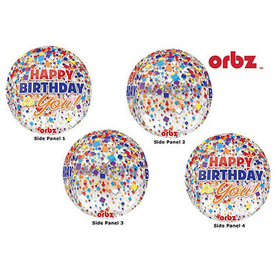 Orbz - Happy Birthday to You! Clear Confetti