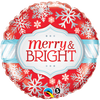 18" - Merry & Bright Snowflakes Christmas